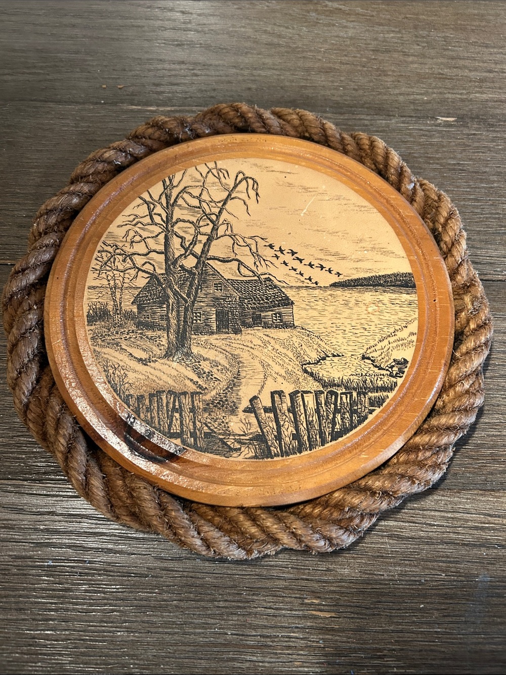 Lloyd G Nowlan porthole plaque vintage maritime wall art